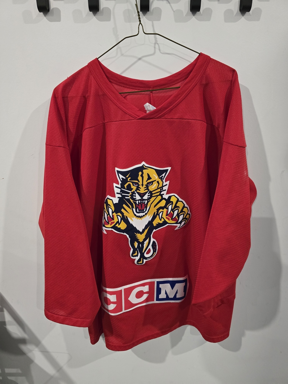 Vintage CCM Red Florida Panthers Men's Hockey Jersey with Panther Crest